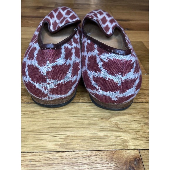 The Root Collective Womens 10 Millie Canvas Red Diamond Smoking Flats Loafers - Picture 6 of 8